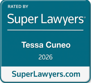Super Lawyers badge for Tessa Cuneo, 2026 (from SuperLawyers.com)